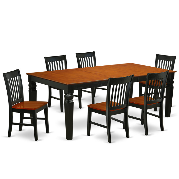 Winston Porter Ryele Extendable Rubberwood Solid Wood Dining Set